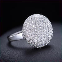 18K White Gold Plated 0.5 Carat Cubic Zirconia Ring