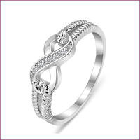 925 Sterling Silver Cubic Zirconia Infinity Ring
