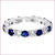 10K White Gold Filled Sapphire Blue Eternity Ring