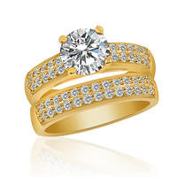 10K Yellow Gold Filled Double Ring Set