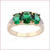 10K Yellow Gold Filled Emerald Green Three-stone Ring