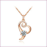 14K Gold Plated 4 Prong Heart Pendant