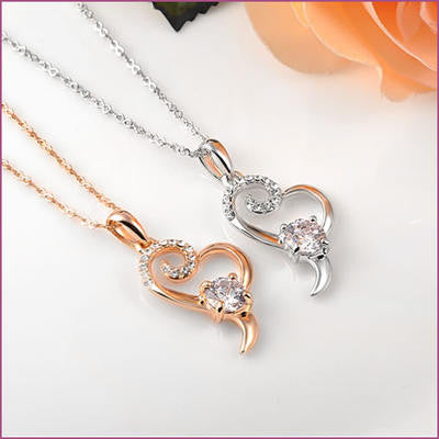 14K Gold Plated 4 Prong Heart Pendant