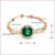 14K Gold Plated Emerald Green Link Chain Bracelet