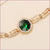 14K Gold Plated Emerald Green Link Chain Bracelet