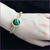 14K Gold Plated Emerald Green Link Chain Bracelet