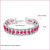 14K Gold Plated Rose Red Cubic Zirconia Tennis Bracelet