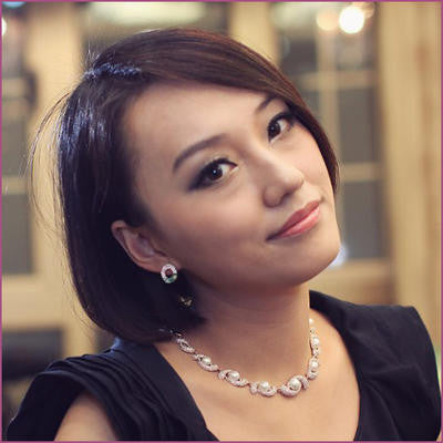 14K Rose Gold Plated Twist Simulated Pearl Necklace