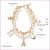 14k Gold Plated Simulated Pearl Chain Charm Bracelet