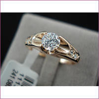 18K Gold Plated 0.5 ct Zirconia Diamond Ring