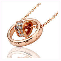 18K Gold Plated Encircled Heart Pendant