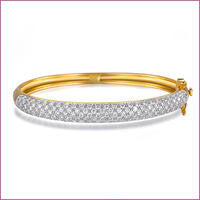 18K Gold Plated Two Tone Swiss Cubic Zirconia Bracelet