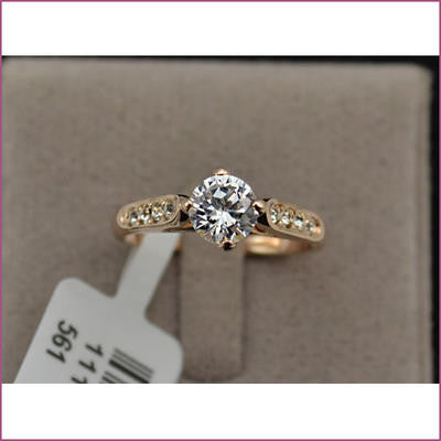 18K Rose Gold Plated 1ct Cubic Zirconia Ring
