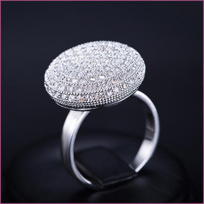 18K White Gold Plated 0.5 Carat Cubic Zirconia Ring