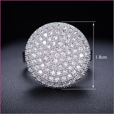 18K White Gold Plated 0.5 Carat Cubic Zirconia Ring