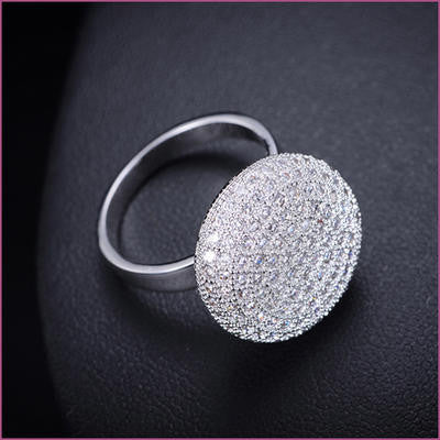 18K White Gold Plated 0.5 Carat Cubic Zirconia Ring