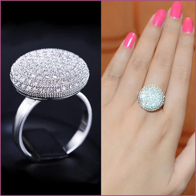 18K White Gold Plated 0.5 Carat Cubic Zirconia Ring