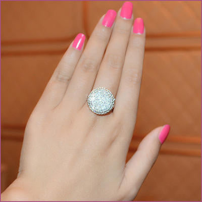 18K White Gold Plated 0.5 Carat Cubic Zirconia Ring