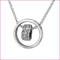 18K White Gold Plated Encircled Heart Pendant