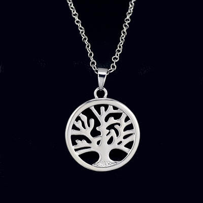 18K White Gold Plated Handmade Vine Carved Pendant