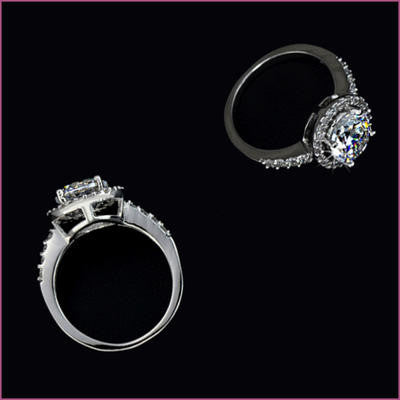 18K White Gold Plated Heart And Arrow Cubic Zircoina Ring