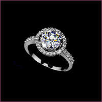 18K White Gold Plated Heart And Arrow Cubic Zircoina Ring