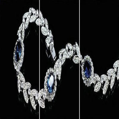 18K White Gold Plated Sapphire Blue Necklace
