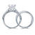925 Sterling Silver 1.5 Carat Princess Cut Created Diamond Ring Set (1.5 Cttw, G-H Color, I2-I3 Clarity)