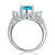925 Sterling Silver 2 Carat 3 Stone Created Blue Diamond Ring (2 Cttw, G-H Color, I2-I3 Clarity)