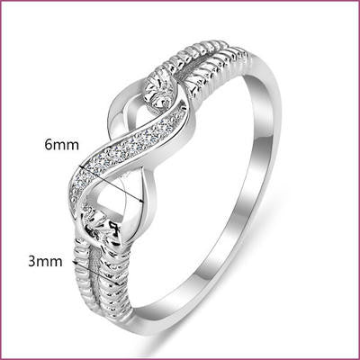 925 Sterling Silver Cubic Zirconia Infinity Ring