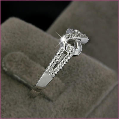 925 Sterling Silver Cubic Zirconia Infinity Ring