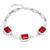 925 Sterling Silver Emerald Cut Created Ruby Bracelet