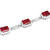 925 Sterling Silver Emerald Cut Created Ruby Bracelet