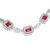 925 Sterling Silver Emerald Cut Created Ruby Bracelet