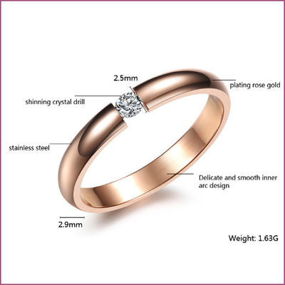Gold Plated Stainless Steel Soliataire Cubic Zirconia Ring
