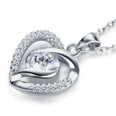 925 Sterling Silver Created Diamond Heart Pendant (0.5 Cttw, G-H Color, I2-I3 Clarity)