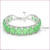Silver Plated Green Oval Glass Bracelet