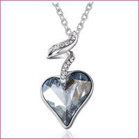 Swarovski Elements Ice Blue Heart Pendant